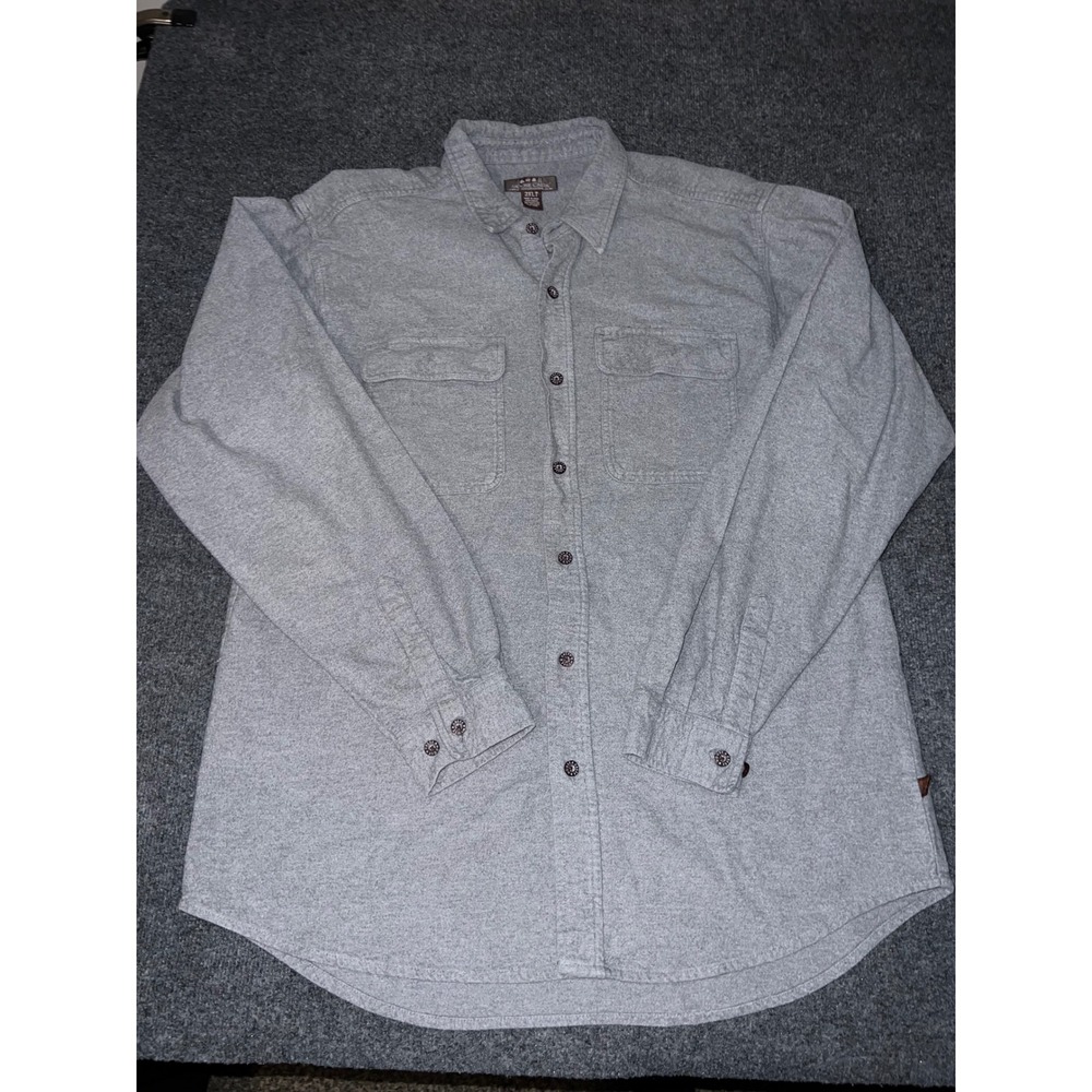 Moose Creek Mens Heavyweight Flannel Shirt Gray 2XLT Button Down Cotton L/S